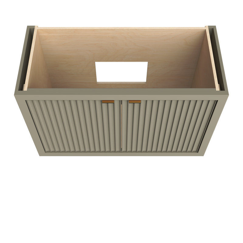 Lecrieú Single Bath Vanity, French Olive, Rose Gold, 48"