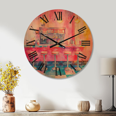 Retro Wood Wall Clock – Dinner Counter 1950s