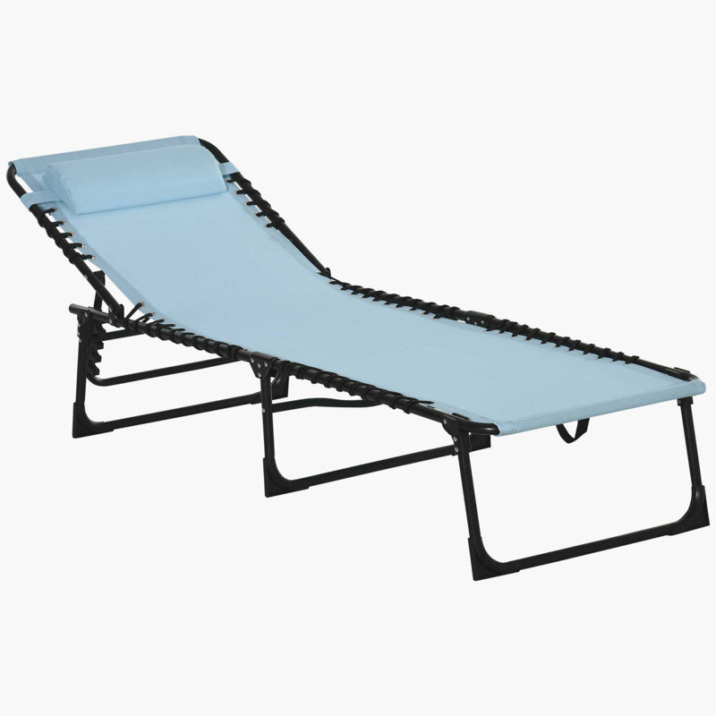 Sherlyn 4-Level Adjustable Folding Beach Bed Reclining Lounger Cot Lightweight Portable Camping Hiking Backyard Outdoor Recliner Seat