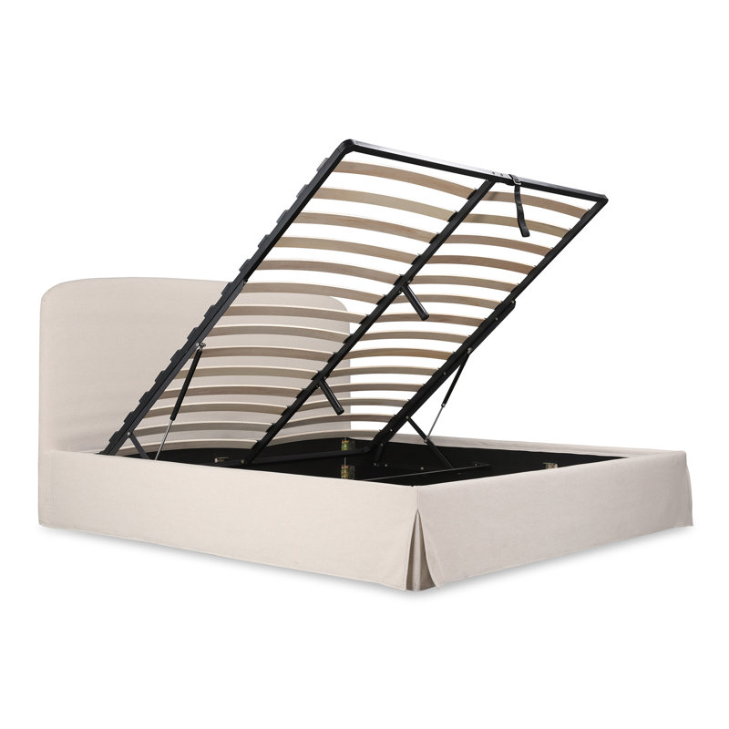 Windcrest Upholstered Platform Storage Bed, King, Cream