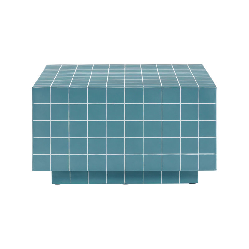 Blue Rectangular Tile Indoor/Outdoor Coffee Table