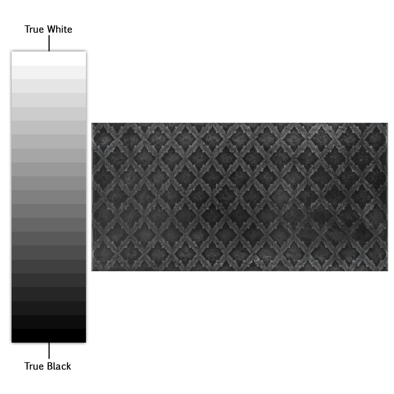 Camden 8" x 4" Ceramic Patterned Subway Tile, Nero