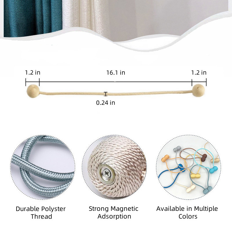 Magnetic Earpiece-Shaped Curtain Tiebacks 2 Pcs, Green