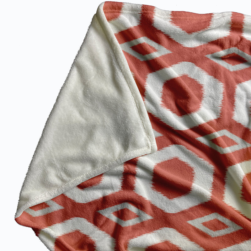 Fia Plain Weave / Muslin Throw Blanket, Coral