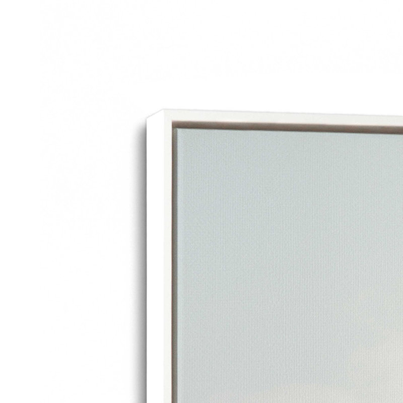 Impression sur toile Golden Palm View, H 18,75 po x l 12,75 po x P 1,75 po, Cadre flottant blanc opaque