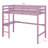 High Wood Loft Bed, With Safety Guardrail, Built-In Desk, Ladder-249197928
