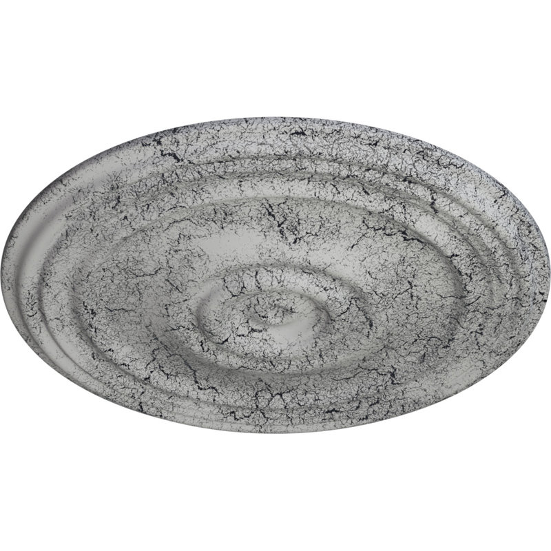 Médaillon de plafond Endurathane Reece, DE 21 po x P 1 1/4 po, (convient aux auvents jusqu'à 6 3/4 po), fini craquelé blanc très pur peint à la main