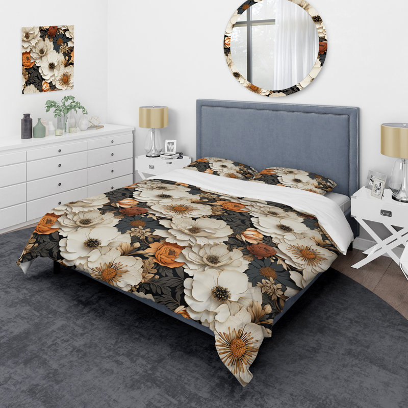 Vivid Poppy Dreams - Ensemble de housse de couette à motif floral - Microfibre de polyester