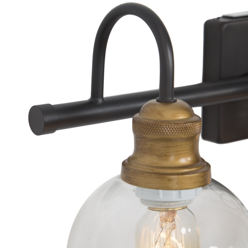 3 - Light Dimmable Brass Armed Sconce