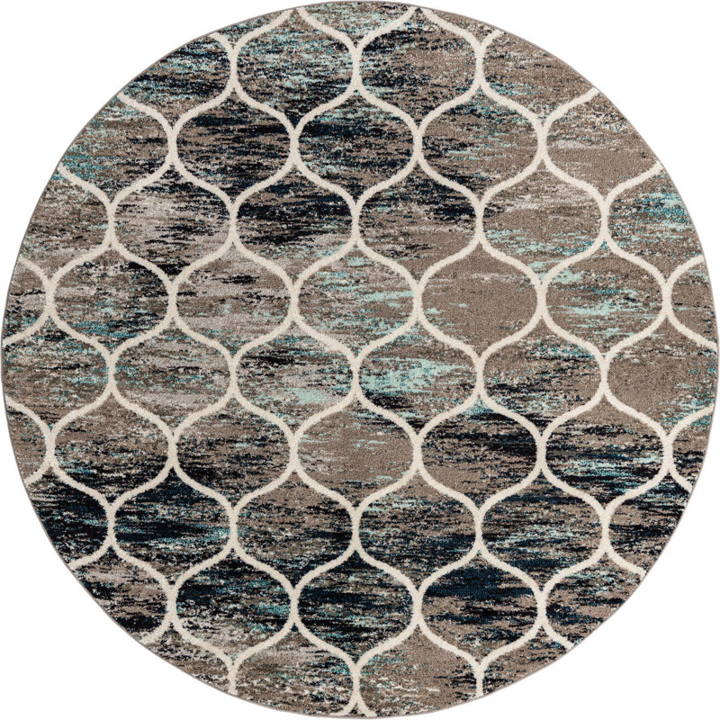 Geometric Indoor Rug, Round 8'