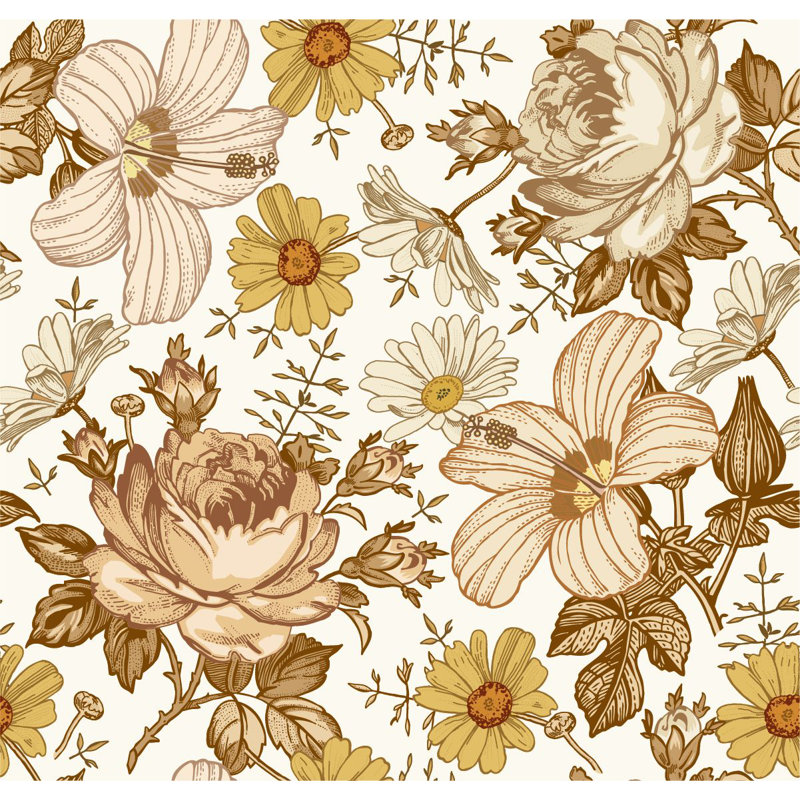 Floral Wall Mural, 100" W x 8.33" L