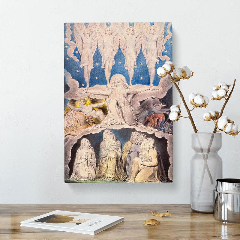 When The Morning Stars Sang Together Butts Set by William Blake - Wrapped Canvas Painting, 60cm H x 40cm W x 3cm D
