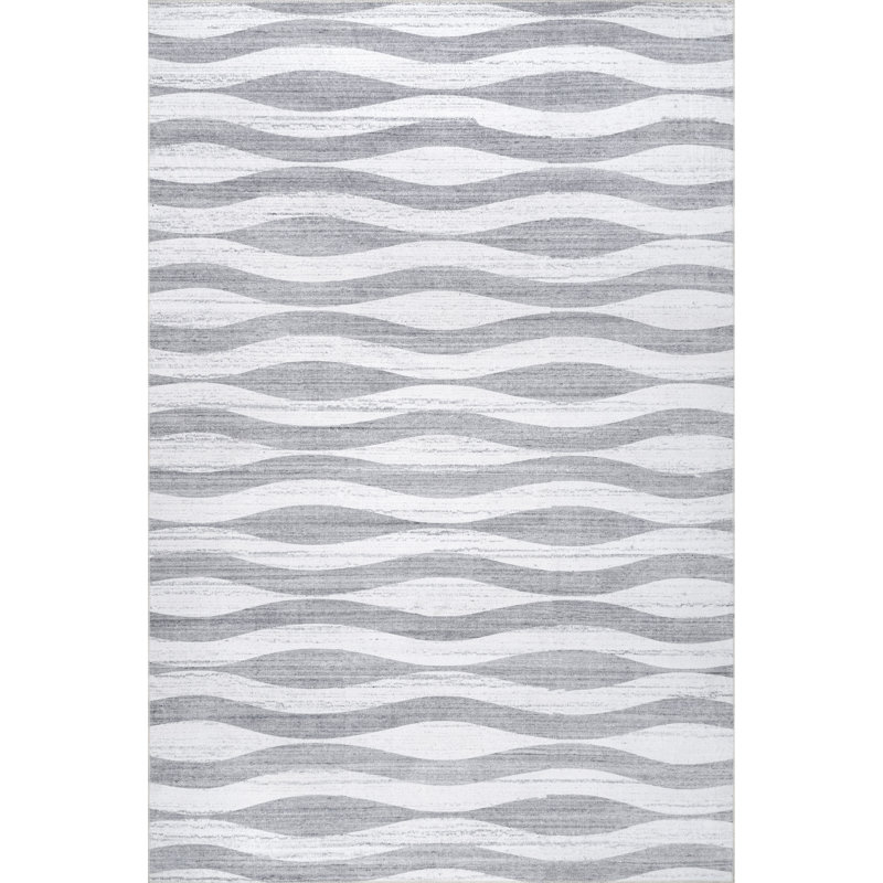 Mendota Abstract Curves Machine Washable Area Rug, Rectangle 5' x 8'