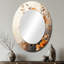 Miroir mural ovale orange et gris-619584734