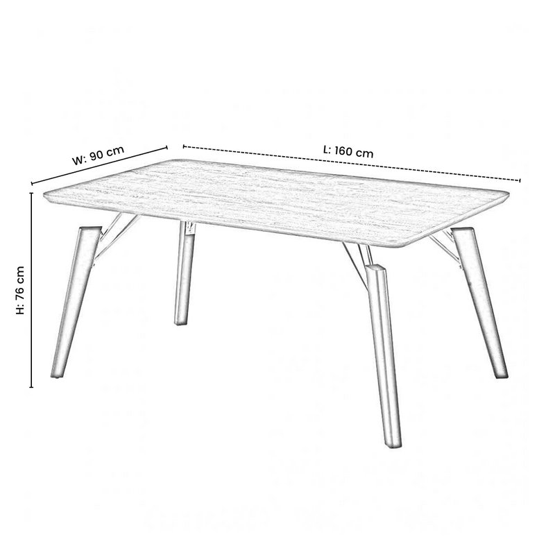 Bootle 4 Person Dining set - a Rectangular Wooden Dining Table with Metal Legs and a Set of 4 Quilted Velvet Dining Chairs for Dining Room - Modern Dining Table Set