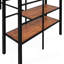 Lit mezzanine simple en métal avec tablette supérieure et échelle de rangement latérale-1200110931