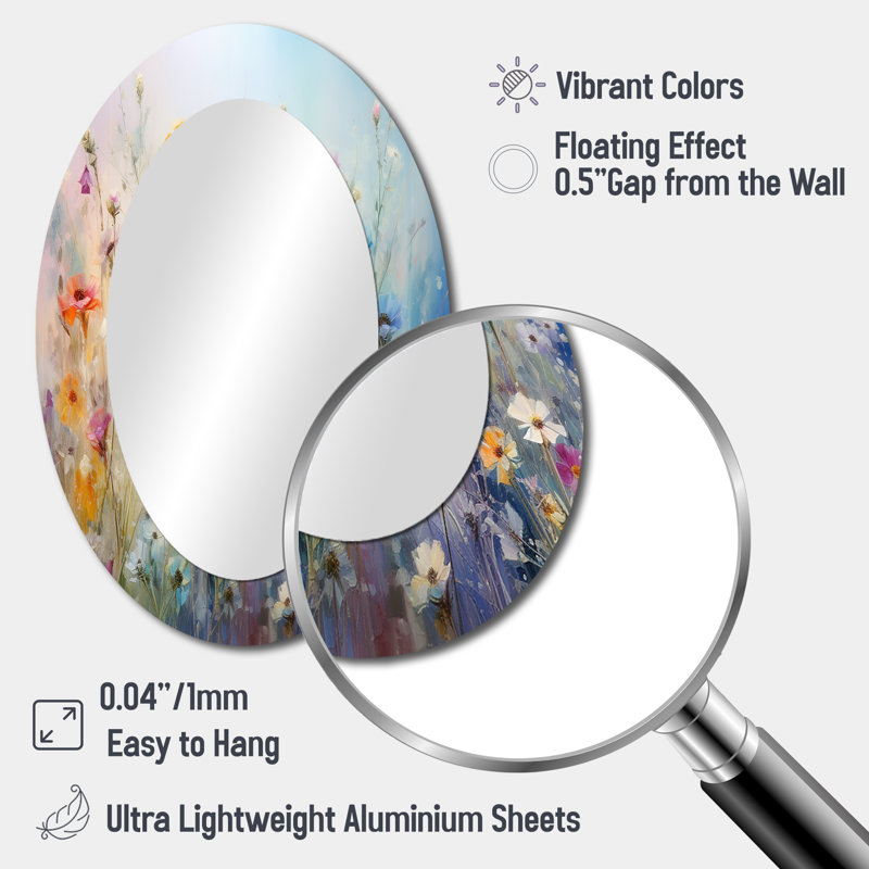 Leavens - Floral Metal Mirror, 36" x 24"