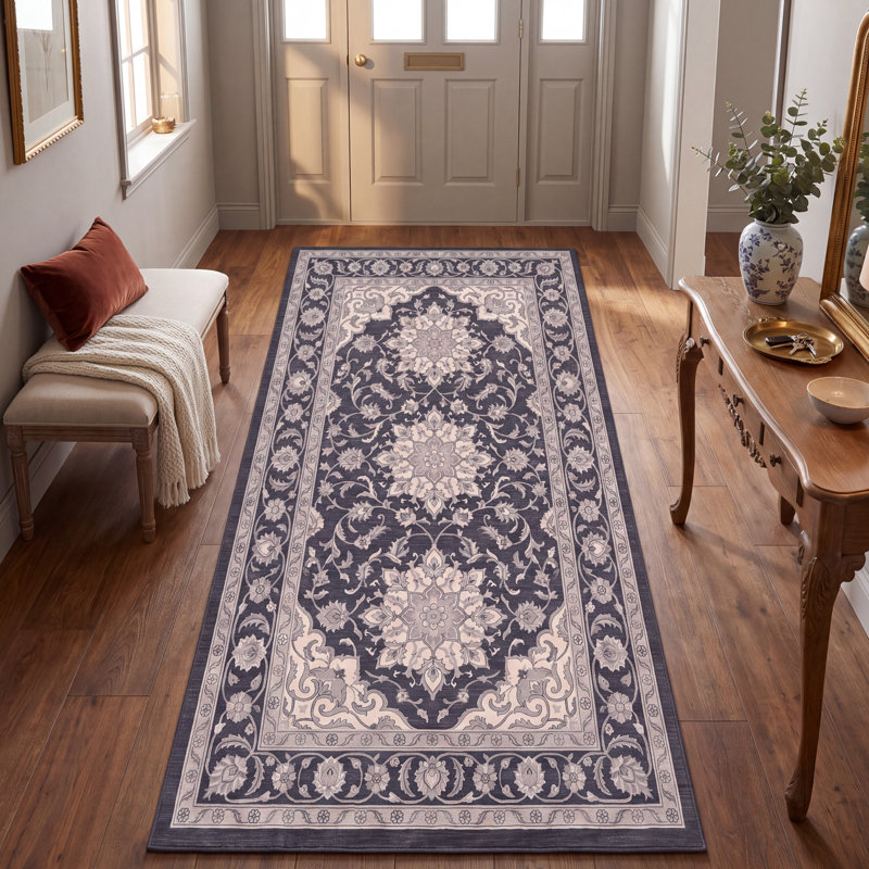 Tapis Juniper2 traditionnel persan audacieux, gris ivoire et beige, lavable à la machine, antidérapant, à poils courts, pour l'intérieur et l'extérieur, adapté aux animaux domestiques, idéal pour le salon, la chambre, la salle à manger, l'entrée, le couloir ou le bureau.