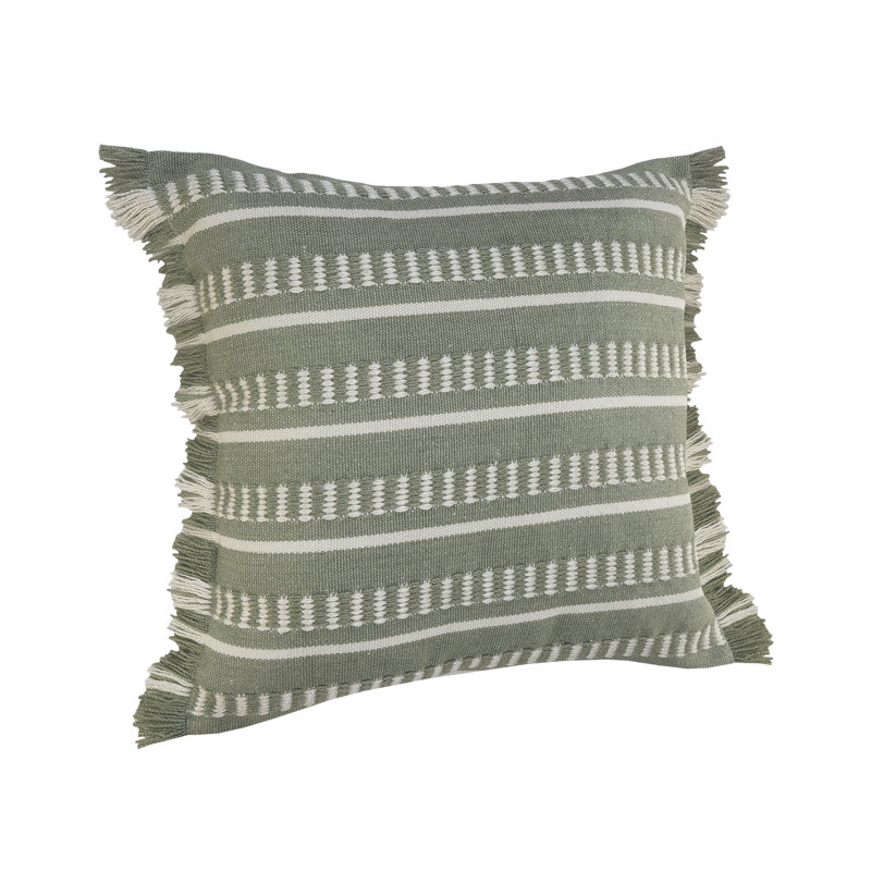 Housse et insert d'oreiller carré, Vert, Polyester/ Bourre en polyester