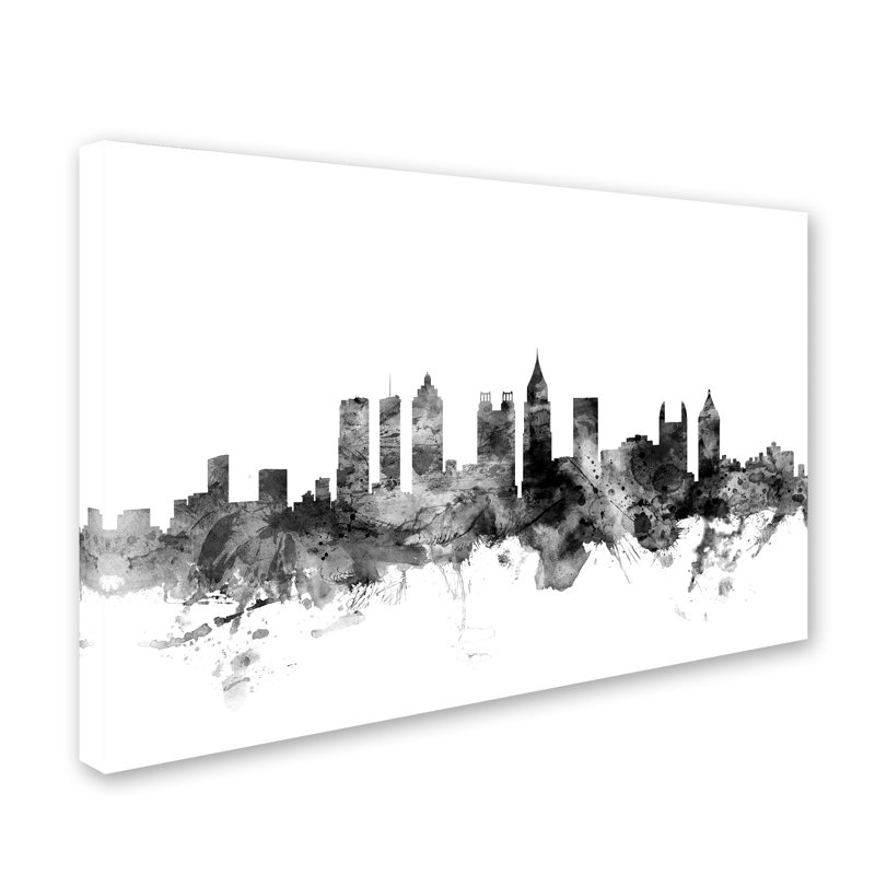 «Atlanta Georgia Skyline», impression sur toile tendue, H 30 po x l 47 po x P 2 po