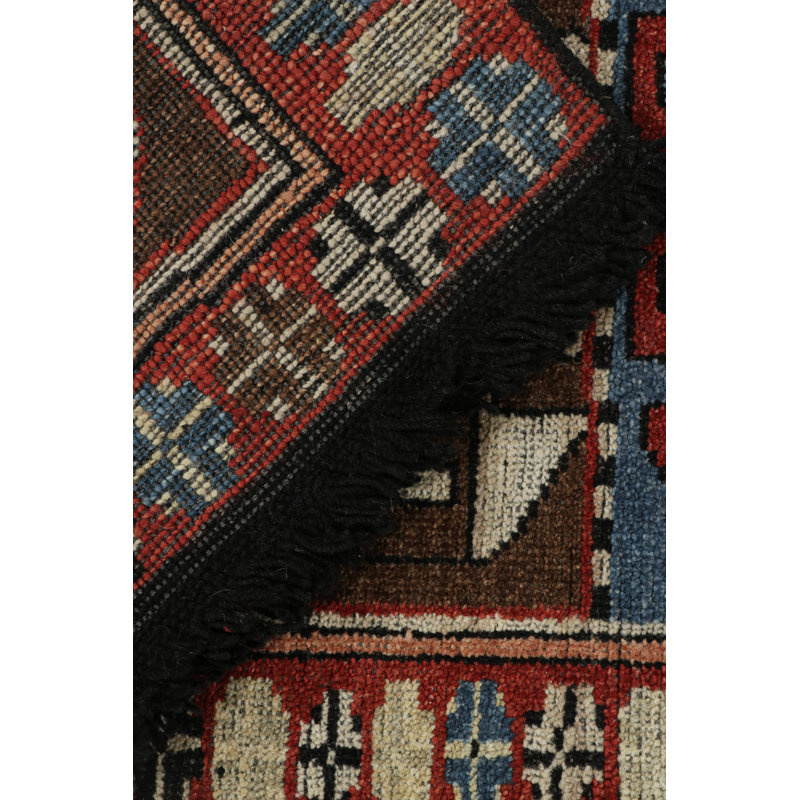 Hand Knotted Wool Area Rug in Red