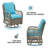 Patio Bistro Set 3-Piece, Swivel Rocking Chairs with Cushions and Glass Table for Backyard Porch Garden-125166206