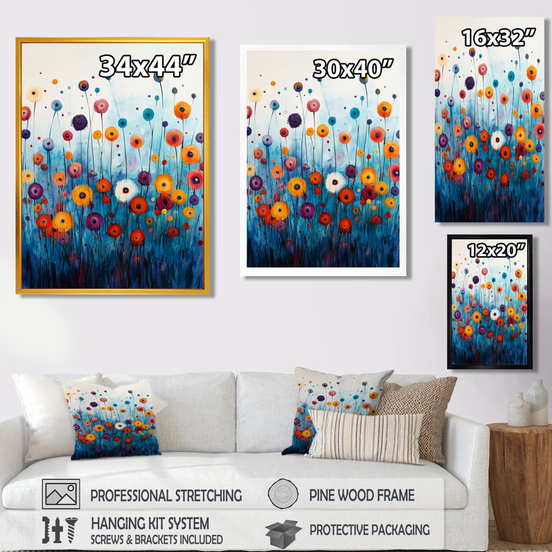 Carncastle - salon d'art mural floral, H 20 po x l 12 po, Toile tendue, Ne s’applique pas
