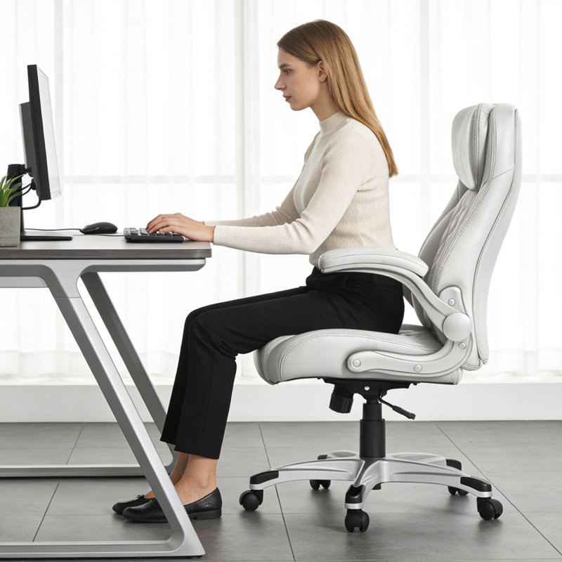 Chaise de bureau ergonomique en cuir Nouhaus Posture. Support lombaire avec accoudoirs relevables Click5. Fauteuil de direction et fauteuil de bureau Modern