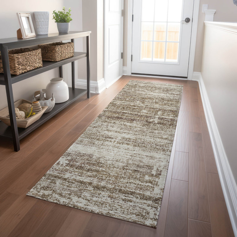 Premium Machine Washable Gerardo Brown Rug, Runner 2'3" x 7'6"