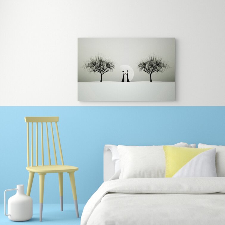 Love Between The Trees And Moons - Wrapped Canvas Art Prints