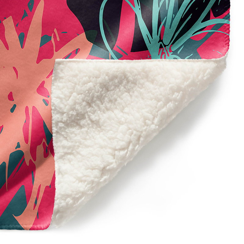 Couverture sherpae 4 doux à fleurs graffitis, l 51 po x L 60 po