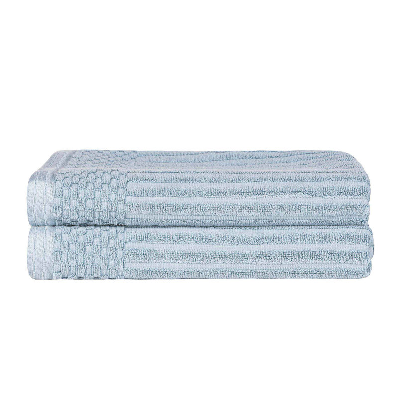 Ribbed Cotton Absorbent Heavyweight Bath Towel, Slate Blue