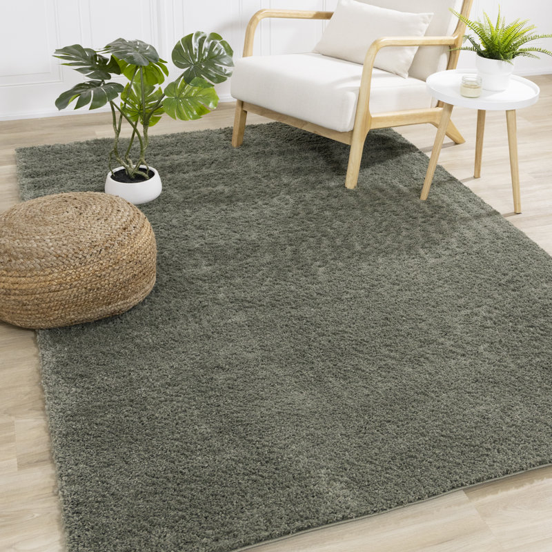 Tapis vert à poils longs Hammersmith, Rectangle 9 pi 2 po x 12 pi