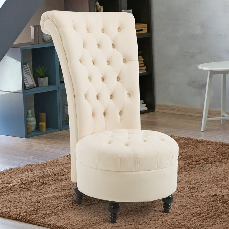 Fauteuil de chambre 25 po Dinwiddie, Blanc, crème