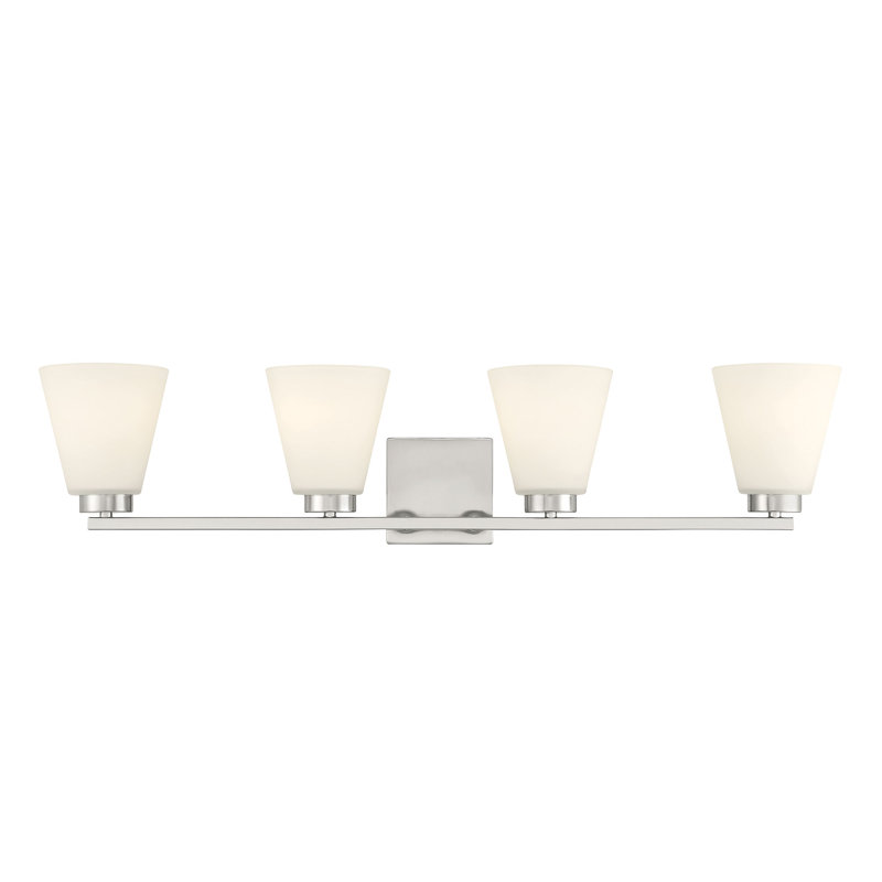 Meuble-lavabo 4 lumières Strayhan, Nickel, Quatre lumières, H 7 po x l 31 po x P 6 po