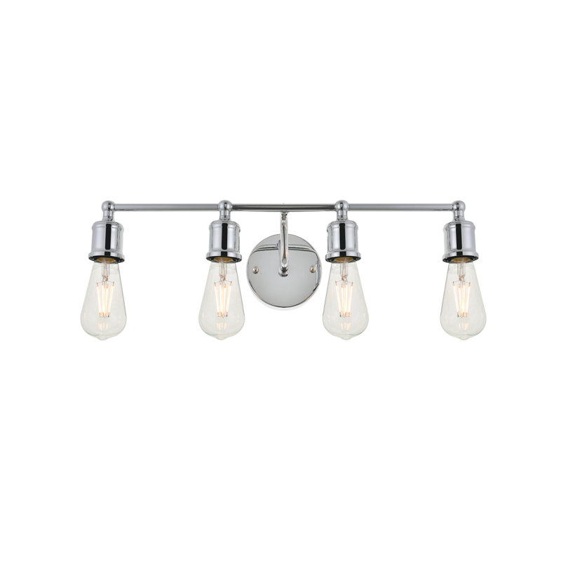 Applique à bras à intensité variable Sumas, Chrome, Quatre lumières, H 5,6 po x l 22,1 po x P 22,1 po