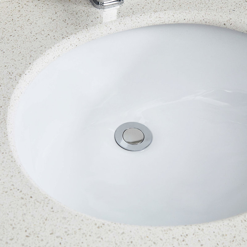 Lavabo encastré blanc ovale - Céramique pour la salle de bain, chaleur, teinture, égratignure, rouille avec trop-plein, décoration