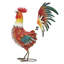 Statue de jardin coq en métal 21,5 po avec piquet de sol