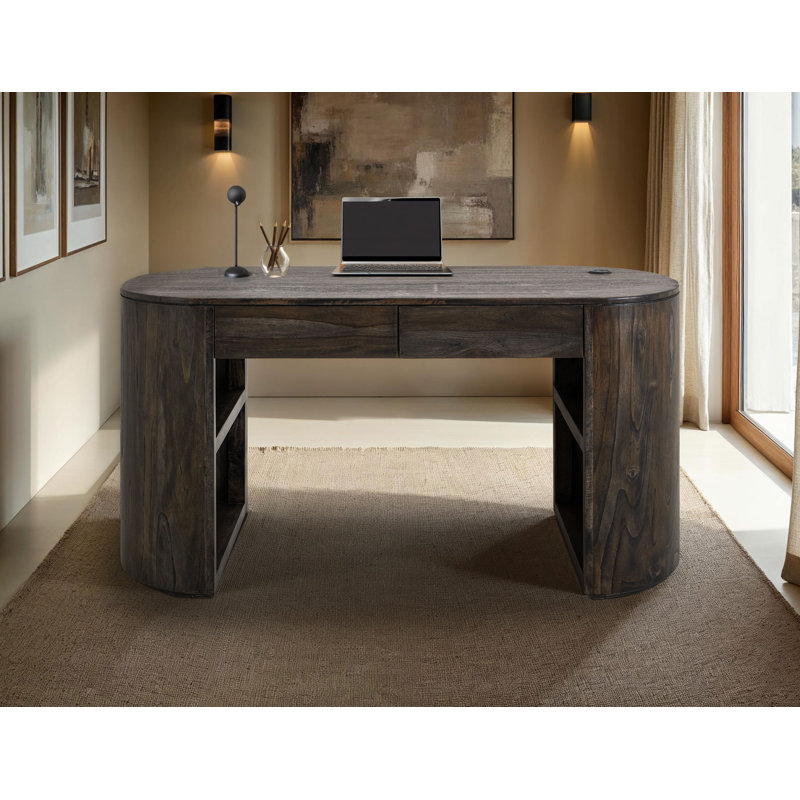 2 Drawer, Desk, Black