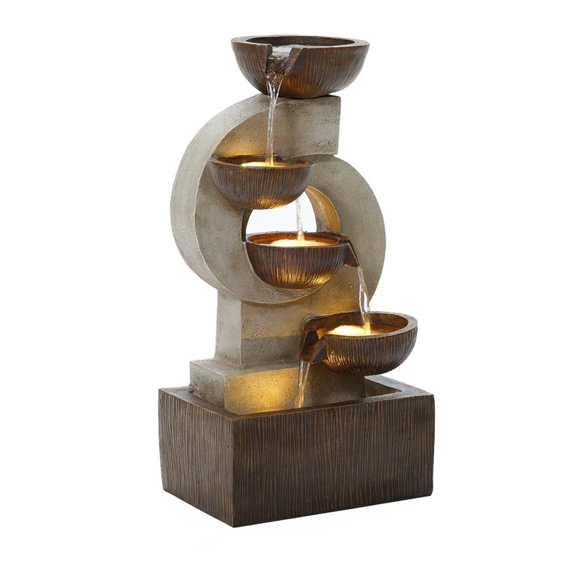 Weather Resistant Floor Fountain with Light