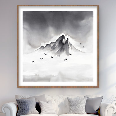 Sommet de la montagne - reproduction encadrée mat pour décor de chambre à coucher
