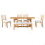 Ensemble de salle à manger extensible en bois pour table rectangulaire de 6,60 à 72 pouces avec rallonge amovible, 4 chaises à dossier échelle et banc rembourré de 48 pouces, mobilier complet pour cuisine et salle à manger (bois naturel délavé + beige)
