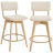 Della 26" Mid-Century Modern Linen Upholstered Swivel Counter Stools with Curved  Seat and Back-625485971