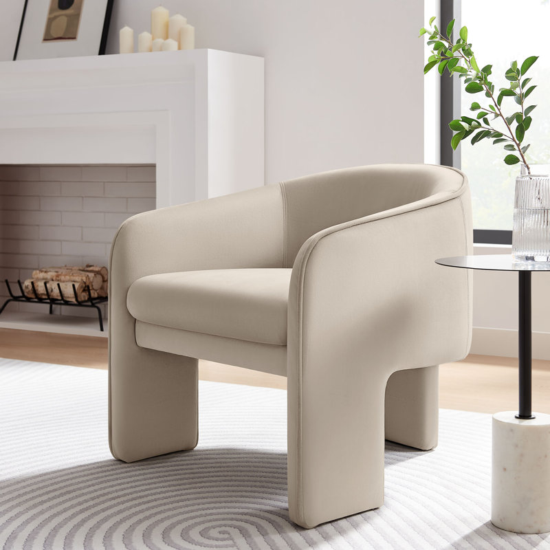 Fauteuil d'appoint Greer Performance, Velours amande