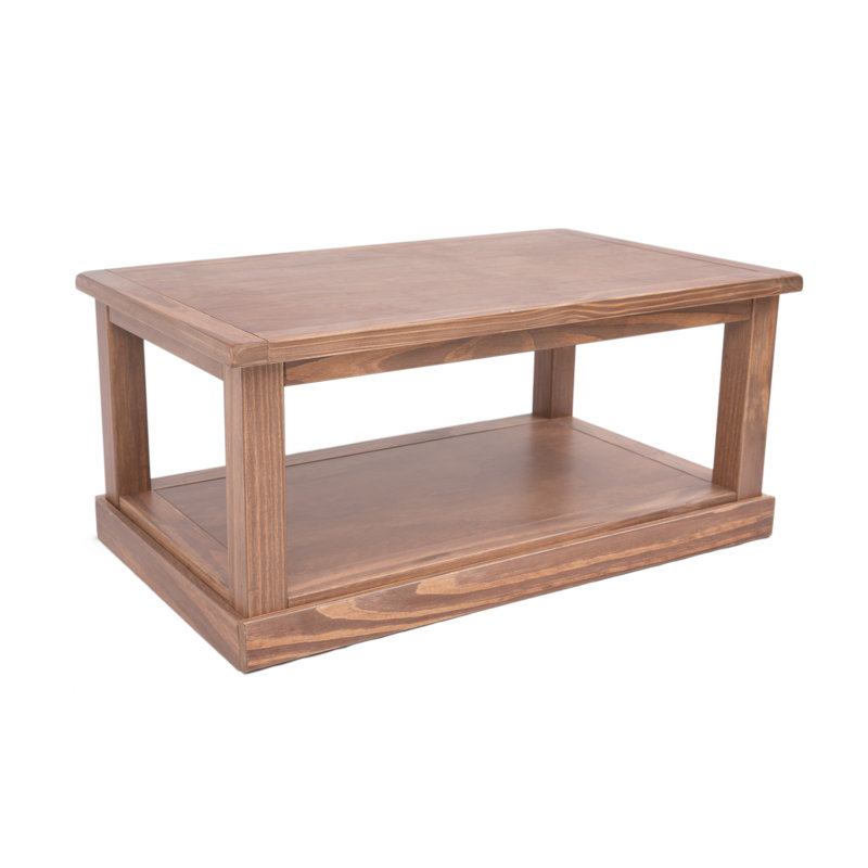Harman Frame Coffee Table with Storage, Lacquered Pine