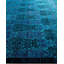 Tapis unique noué à la main Vibrance - bleu, 10 pi 1 po x 10 pi 1 po