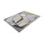 Rug & Kilim's Mid-Century Modern Rug In Gray, Ivory And Blue Geometric Pattern-2129797832