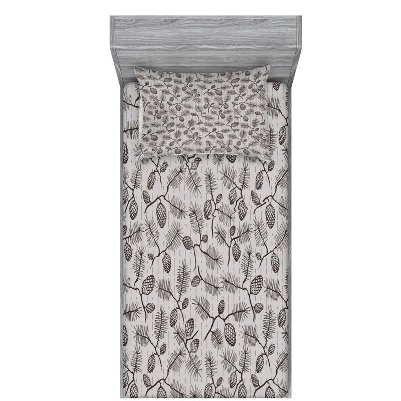 Microfiber Floral Sheet Set, Twin Sheet Set with Fitted Sheet