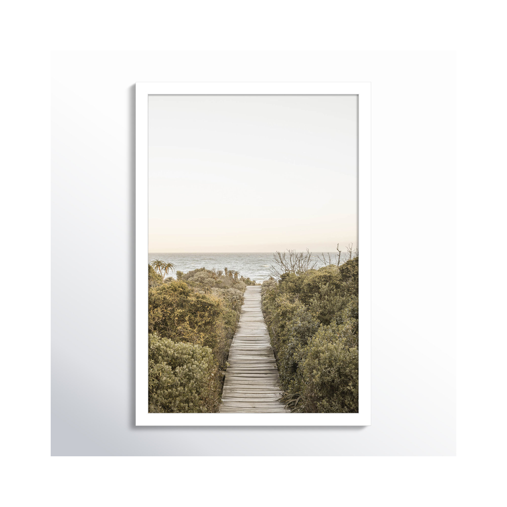Boardwalk by Shot by Clint Wood Framed Wall Art Print, White, 21" H x 15" W