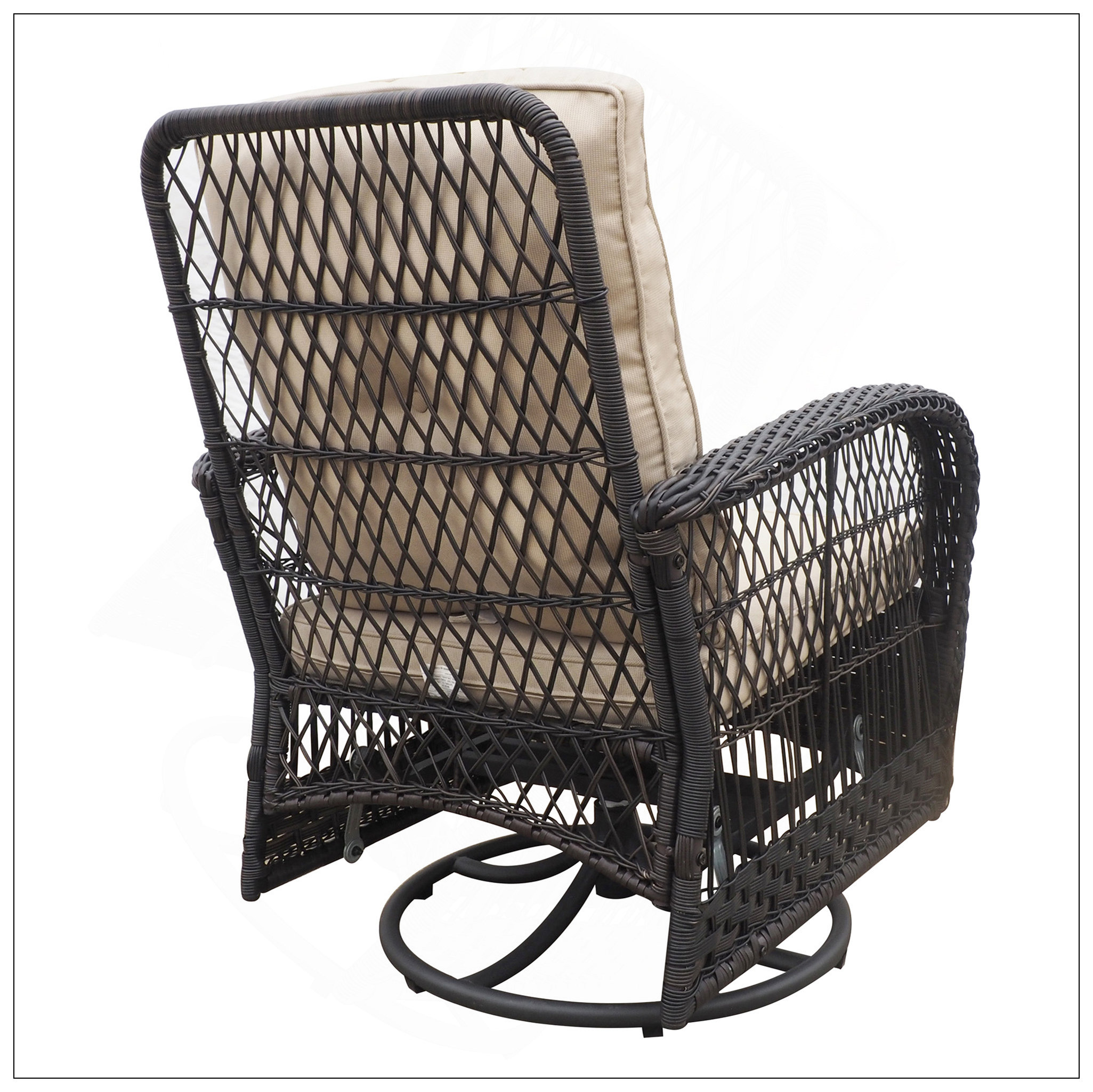 Waterproof Wicker Rocker Red Barrel Studio Durable 3 Pieces Conversation Set, Outdoor Wicker ...